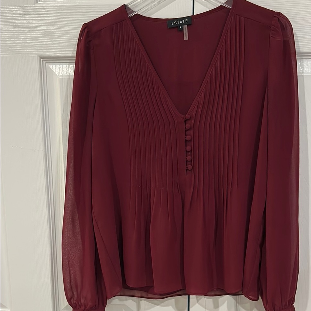 1. State Women's Burgundy Blouse